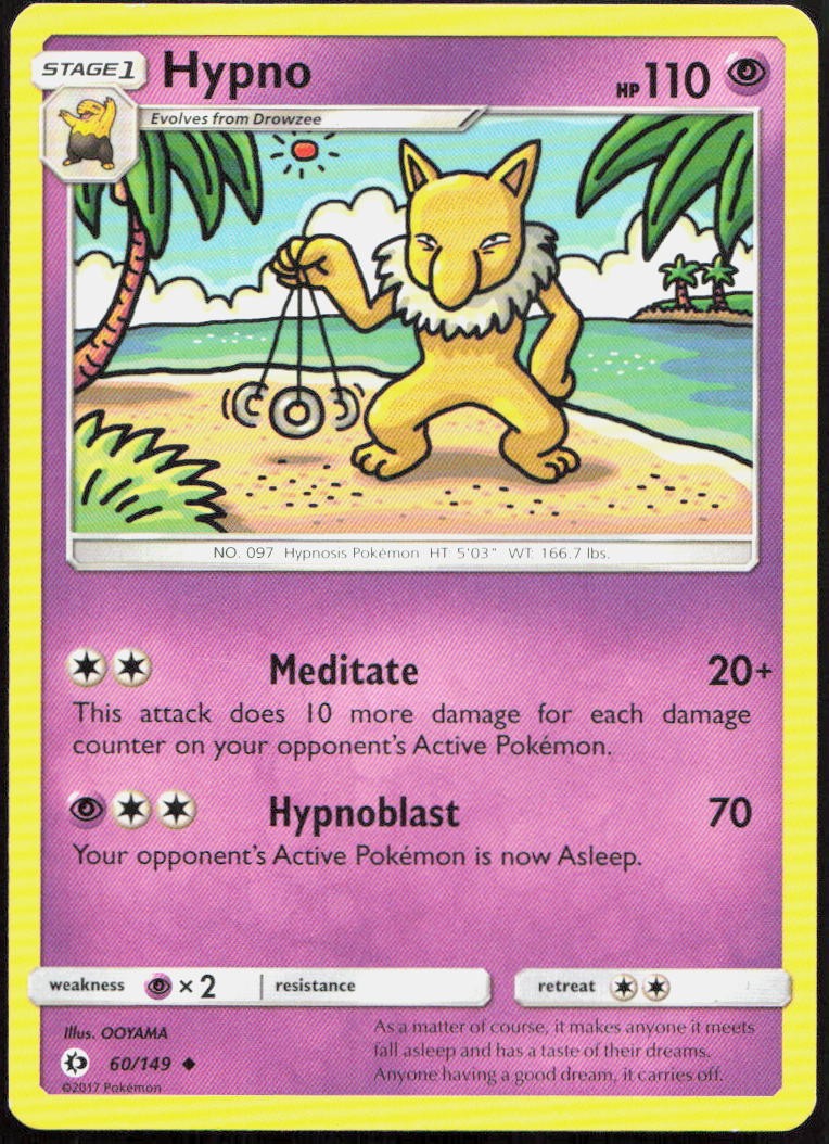 Hypno 60/149 Uncommon SM Base Set Pokemon