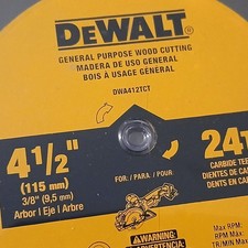 DeWalt DWA412TCT 4-1/2" 24 T Carbide Wood Cutting Circular Saw Blade - (3 Pack)