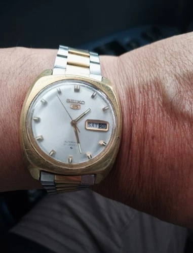 Men's Watch Vintage Seiko 5 6119-7103 21 Jewel Automatic Gold Tone