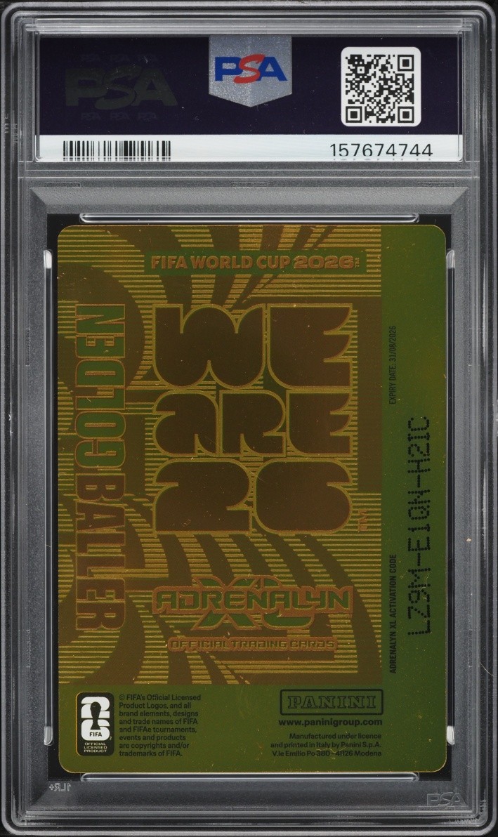 2026 Panini Adrenalyn XL FIFA World Cup 2026 Lionel Messi #1 PSA 9 MINT view 2