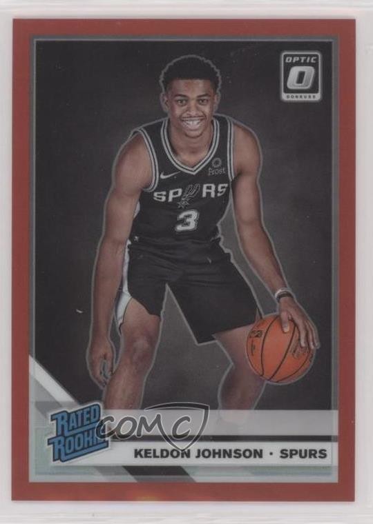 2019 Panini Donruss Optic Rated Rookie Red Prizm 53/99 Keldon Johnson #186 us4