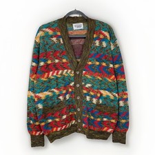 Missoni Sport Multicolored Abstract Striped V-Neck Cardigan