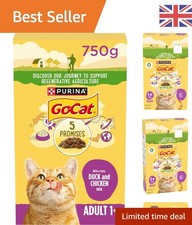 Nutritious Chicken & Duck Dry Cat Food for Adults - 3750g in Convenient Carton 4.40 per kilo