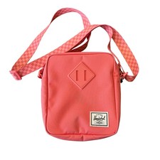 HERSCHEL SUPPLY CO. Pink Heritage Crossbody Bag With Checker Strap Tea Rose HTF