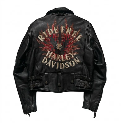 Harley Davidson Leather Jacket Flames for sale | eBay