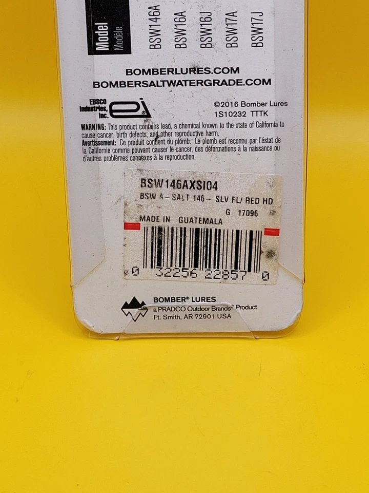 Bomber Lures 6" A-Salt Minnow Crankbait 7/8 oz Red Head White Silver BSW146AX12 - Image 3 of 4