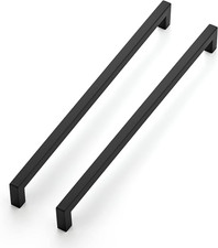 10 Pack 12-3/5 Inch Kitchen Square Cabinet Handles Matte Black Pulls Black Drawe