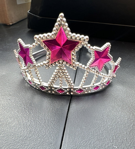 Silver Pink Star Tiara for Girls Princess Fairy Costume
