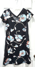 A New Day Target XS Women's Black Floral Shift Dress Lightweight