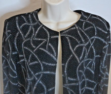 XSCAPE by Joanna Chen Women's Black  Silver Evening Jacket Large