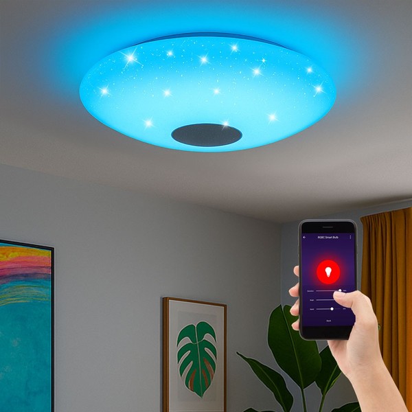 Deckenlampe Deckenleuchte Tageslicht Smart App Dimmer Sternen Effekt Cct Rgb Led-image