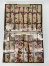 2 World Market Traditional English Holiday Crackers Party Poppers Set 8 10" NEW