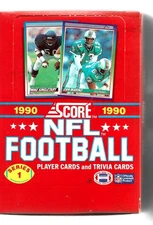 1990 Score Football Wax Box-Mint-36pkg/Box- 16 cards per pack-NEW