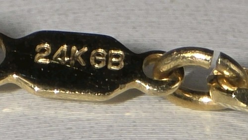 Vintage Gold Tone 24K GB & 925 Boys & Girls Charm Bracelet. - 第 10/10 張圖片