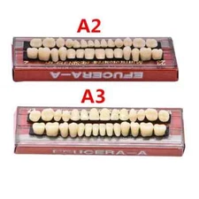 Dental Acrylic Resin Denture Upper Anterior Teeth Shade Color Whitening A2/A3