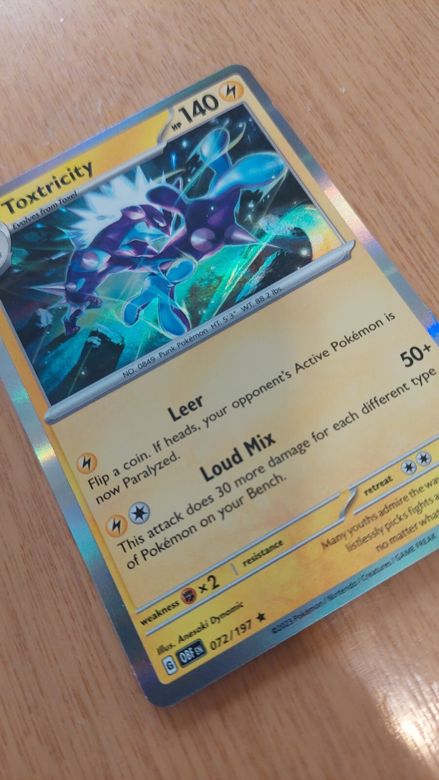 Toxtricity (72/197) Holographic Pokemon Card