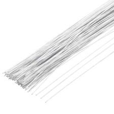 100pcs White Floral Wire Stems Bendable 0.35mm 28 Gauge Florist Wire for Flower