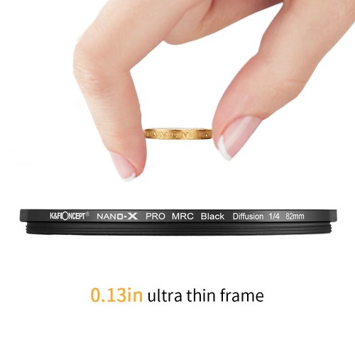 K&F Concept 1/4 Diffusion Filter Ring Black Pro Mist Filter Multi Coated 37-82mm - Picture 8 of 12
