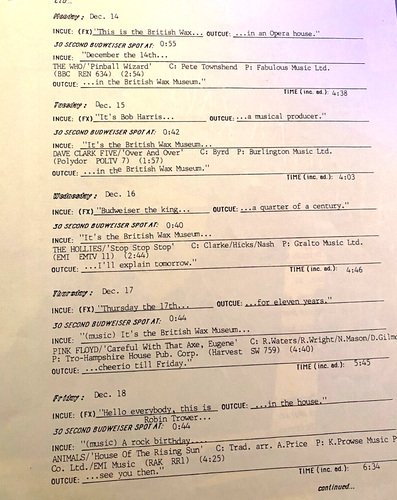12/7/87 BRITISH WAX MUSEUM 10 MINI SHOWS 4 TO 6 MIN, INTERVIEWS, ELO, LENNON,WHO - Picture 3 of 3