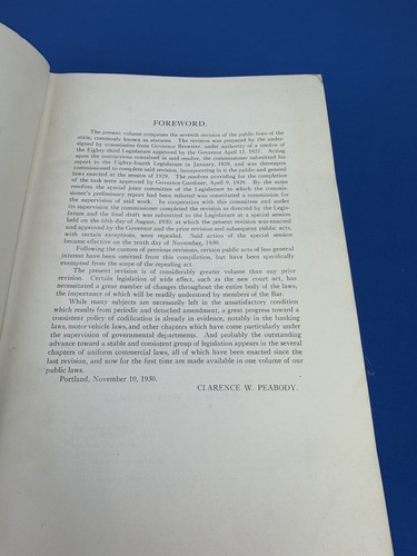 1930 überarbeitete Statuten von MAINE ~ Wow! 2242 Pgs! 3,75" dick, Forschung, Referenz - Bild 5 von 24