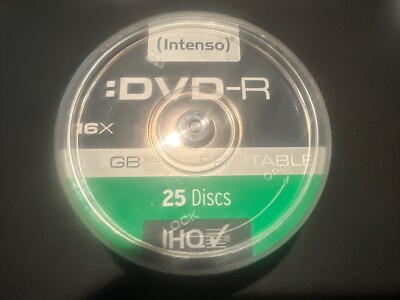 4x 25 Intenso Rohlinge DVD-R printable 4,7GB 16x Spindel 120min 100 Stück Neu