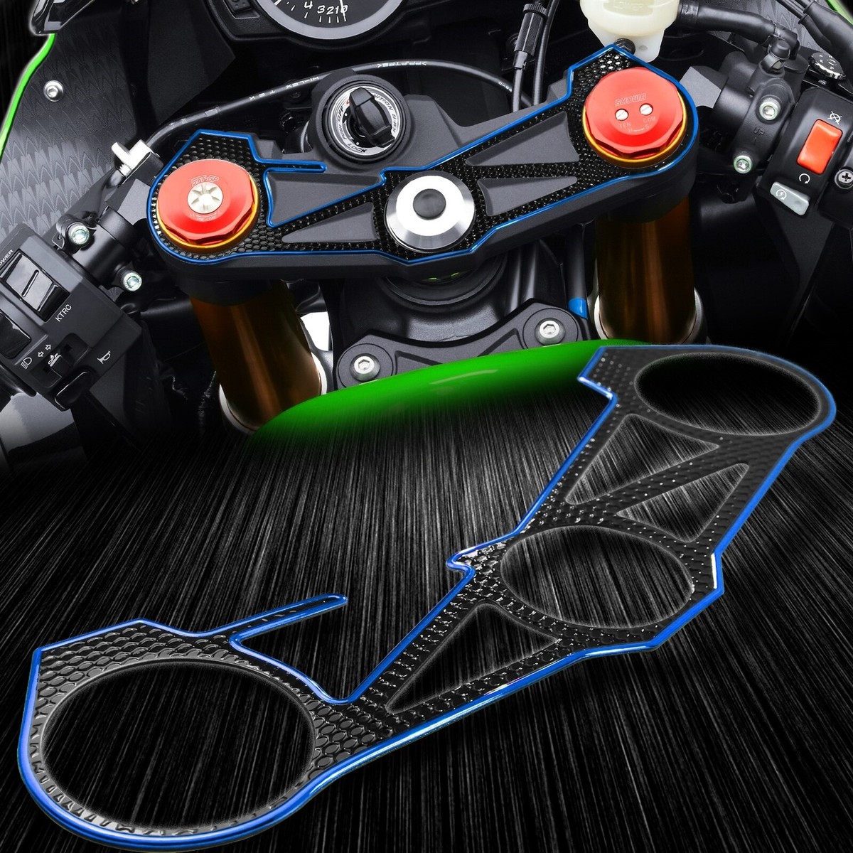 Handle Yoke Cover Triple-Tree Protector 12-23 Ninja ZX6R 636 Handle Yoke Cover Triple-Tree Protector 12-23 Ninja ZX6R 636