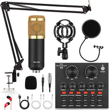 Podcast Equipment Bundle, Audio Interface with All in One Live Sound Card and Co