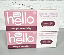 VEGAN Hello See Ya Sensitivity Toothpaste w/Fluoride - Sensitive Teeth 2 PACK