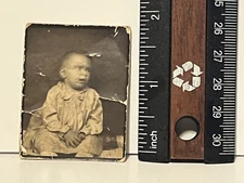 Vintage Photograph - Bemused Baby - Early 1900's