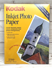 Kodak Inkjet Photo Paper 15 Sheets 8.5" x 11" 117lb paper Fast Dry Bright White