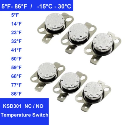 REINELEER KSD301 Temperature Switch Control Sensor Thermal Thermostat 5°F-86°F/-15°C-30°C