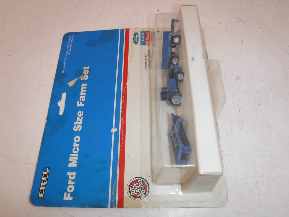 Ertl Ford #874 Mico Size Farm Set Die Cast Metal 1990 In Box. - Image 4 of 4