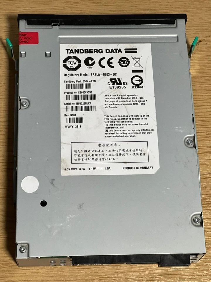 Tandberg Data 3504-LTO  BRSLA-0703-DC SAS Tape Drive Front Trap Door LTO-4 - Image 4 of 4