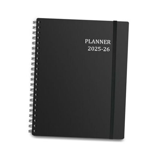 Planner 2025-2026 - Jan 2025-Jun 2026 Weekly Monthly Planner with 18 Black-image