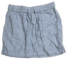 Old Navy Heather Blue Skirt Tie Waist Pockets Size Medium