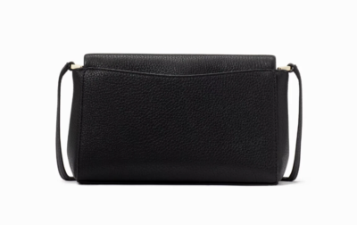 New Kate Spade Leila Mini Zip Crossbody Pebble Leather Black with