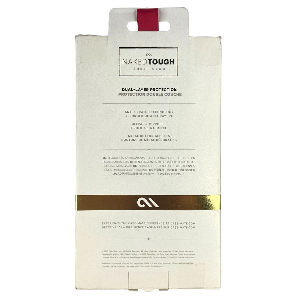 Case Mate Naked Tough Sheer Glam Black with Glitter Case For iPhone 6 iPhone 6s - Image 2 of 2