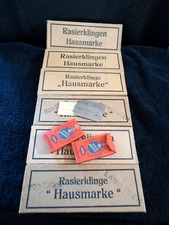 Vtg Box 200 Rasierklingen Hausmarke LUXUS Germany .08mm Safety Razor Blades