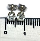 GIA certified 10k white gold .62ct I1 H-I round diamond 4 prong stud earrings — photo 6