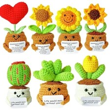Piantina ad uncinetto con messaggio di incoraggiamento - Decorazioni e regali