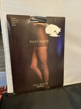 Talbots Silky Sheer Control Top Sheer Toe Pantyhose In Black Size 2x
