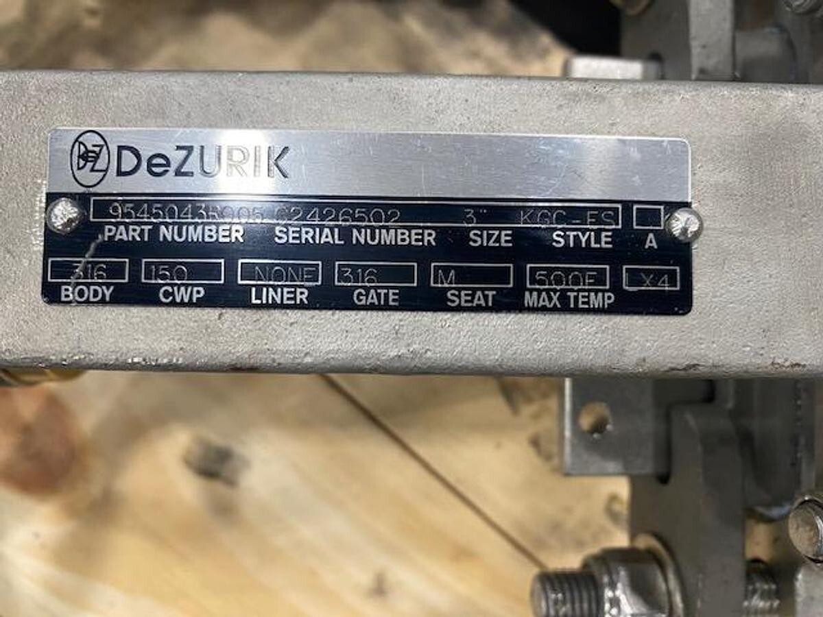 DEZURIK SIZE 3 " STYLE KGC-ES SS MANUAL SLIDE GATE VALVE NEW SPARE