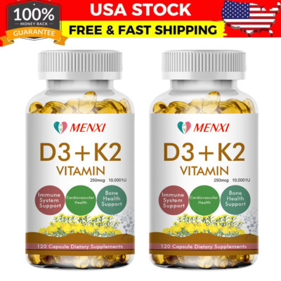 Vitamin D3 K2 - 10000iu of Vegan D3,250mcg of Vitamin K2 as MK7 - 240 Veggie