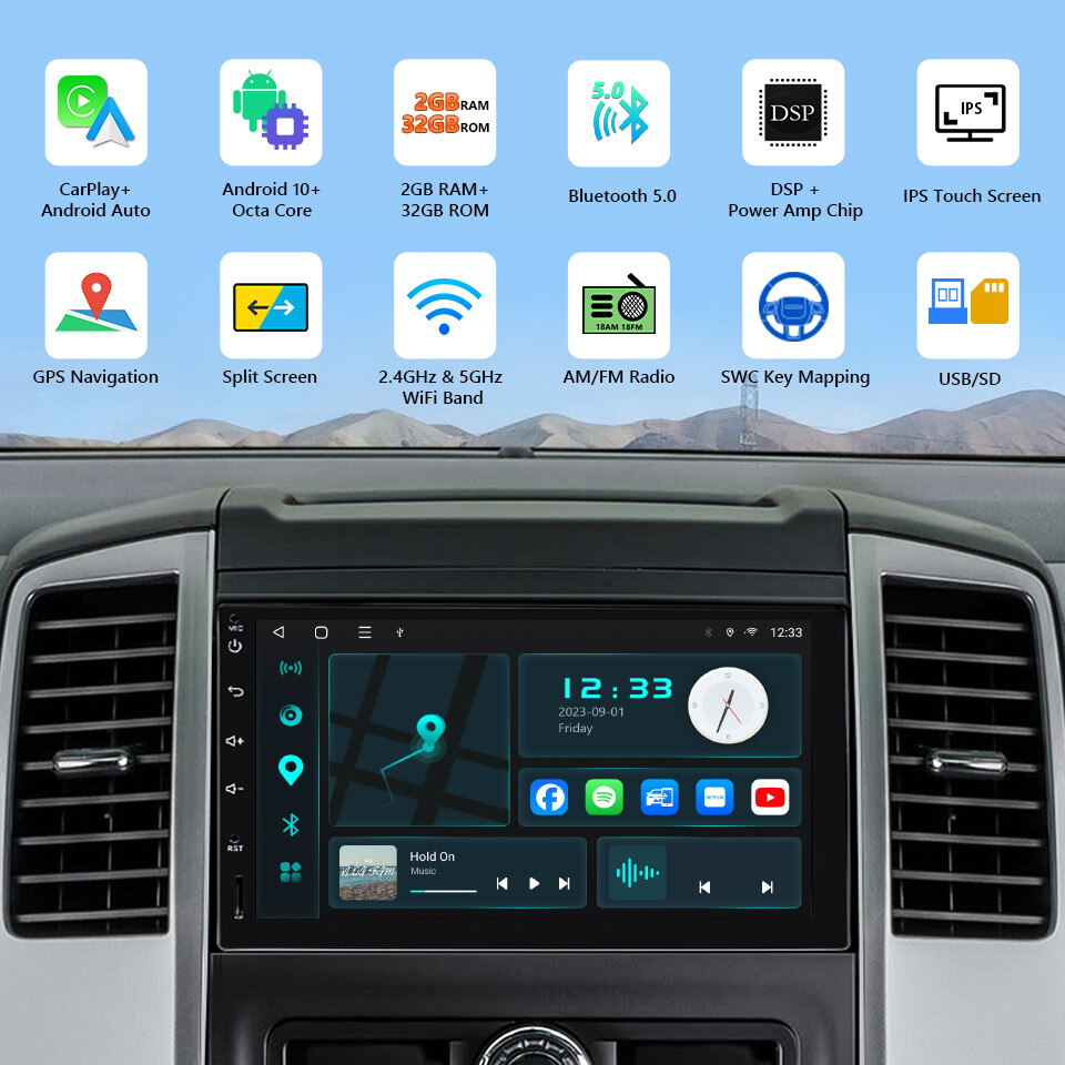 Eonon 7' Touch Screen Double DIN Android Auto 10 8-Core Car Stereo Radio CarPlay | eBay