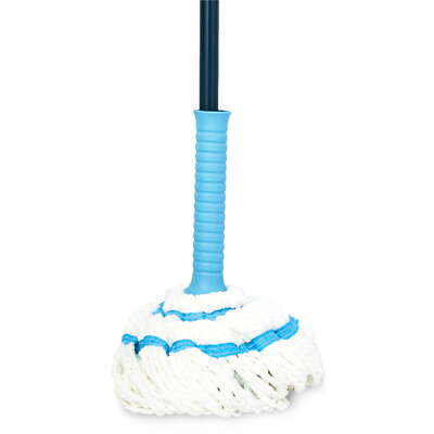   Microfiber Twist Mop with Self-Wringing Ratchet and Removable Head