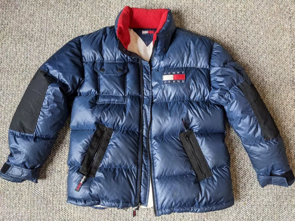 vintage 1990s TOMMY HILFIGER jeans PUFFER goose down XL jacket coat eBay