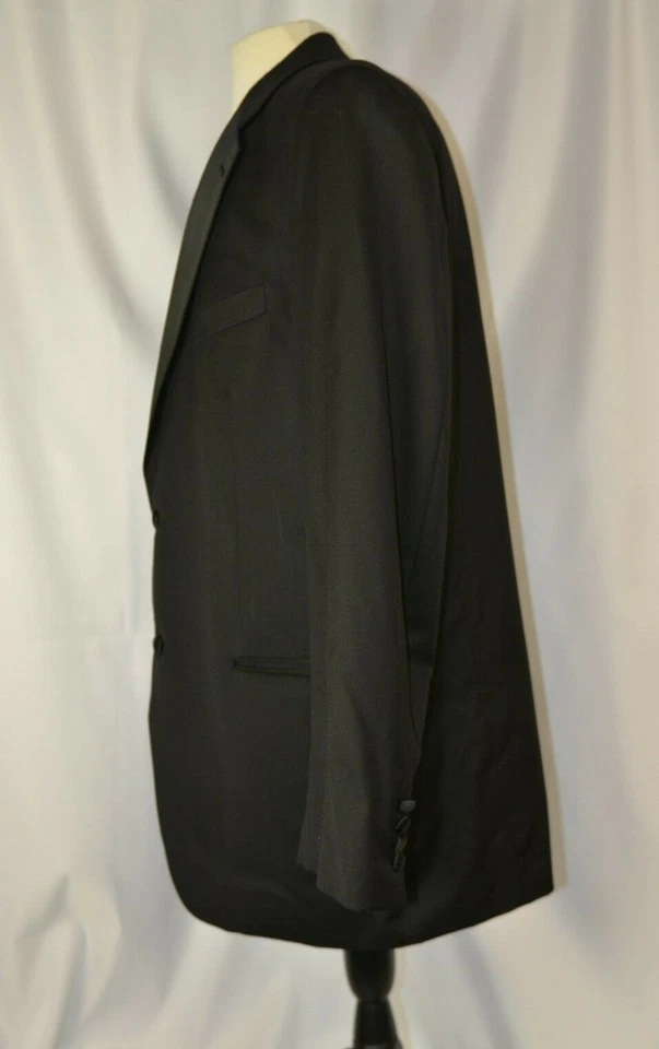 Joseph Abboud Men's Tuxedo Size 44 Black Formal Wedding Two Button Wool  - Image 4 of 4