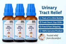 SBL Drops No.3 Urinary Tract Infection Relief 30ml x 3 | Pain Burning UTI Care