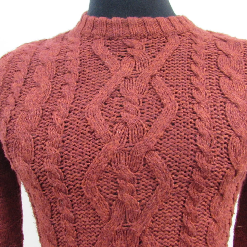 Asos Mens Wool Blend Crew Neck Jumper Maroon Chest 34/36 UK S REF (Y00923) - Image 2 of 4