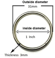 Lot 10 100 metal o-rings welded nickel plated 3/4  1" 1-1/4 1-1/2 2" 2-1/2" Size